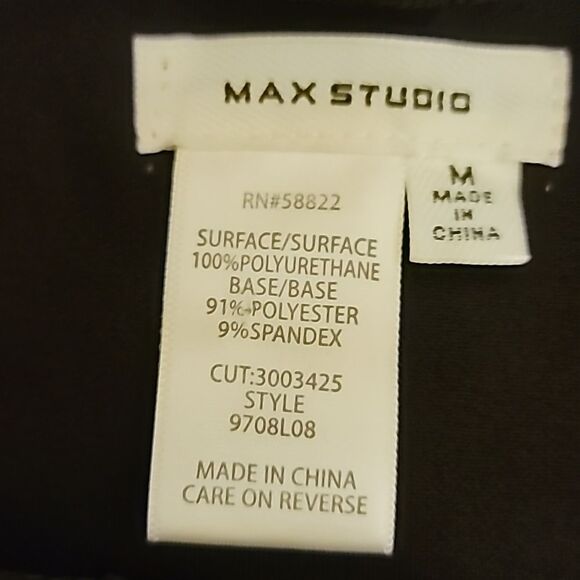 Max Studio Brown Faux Leather Pull On Pants Size Medium - Picture 3 of 8